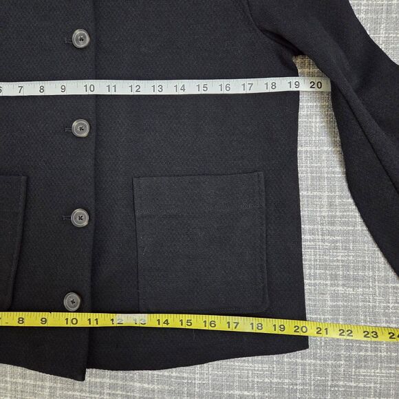 NWT BANANA REPUBLIC Boucle Collarless Jacket Women’s Petite S Black - Picture 4 of 11